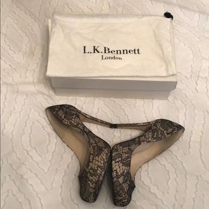 L.K. Bennett Harley black lace heel